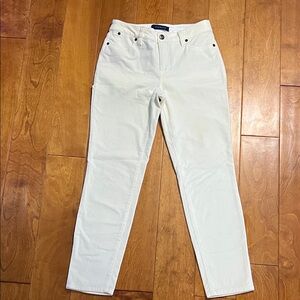Talbots Cream Corduroy Slim Ankle Pants Size 2P Sparkle Holiday Classic Preppy